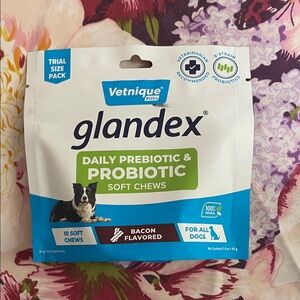 Vetnique Glandex Daily Prebiotic & Probiotic Bacon Soft Chews - Blue/White